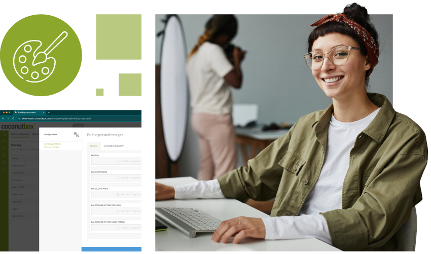 Verwaltung von Bildmetadaten und Design-Einstellungen in der coconutbox Software