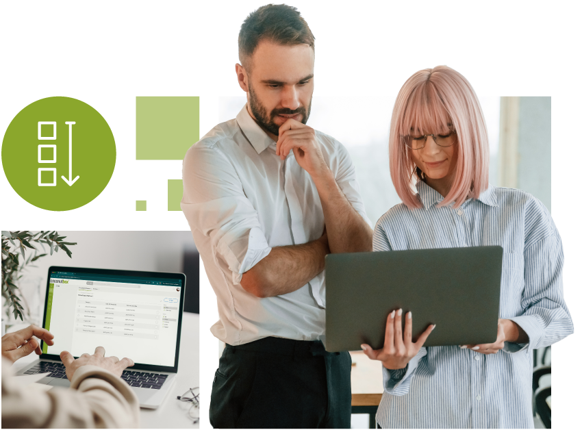 Gemeinsame Prüfung digitaler Inhalte am Laptop