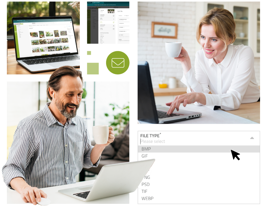 Bearbeitung und Auswahl von Medienformaten in einer Softwareoberfläche
