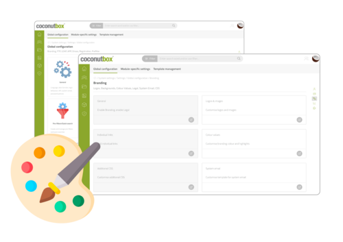 System- und Branding-Einstellungen in der coconutbox Software