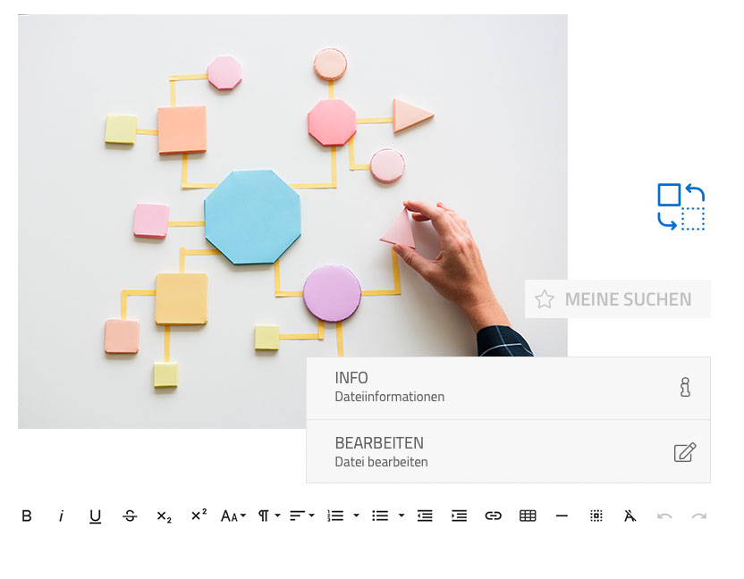 Diagramm mit bunten Magneten